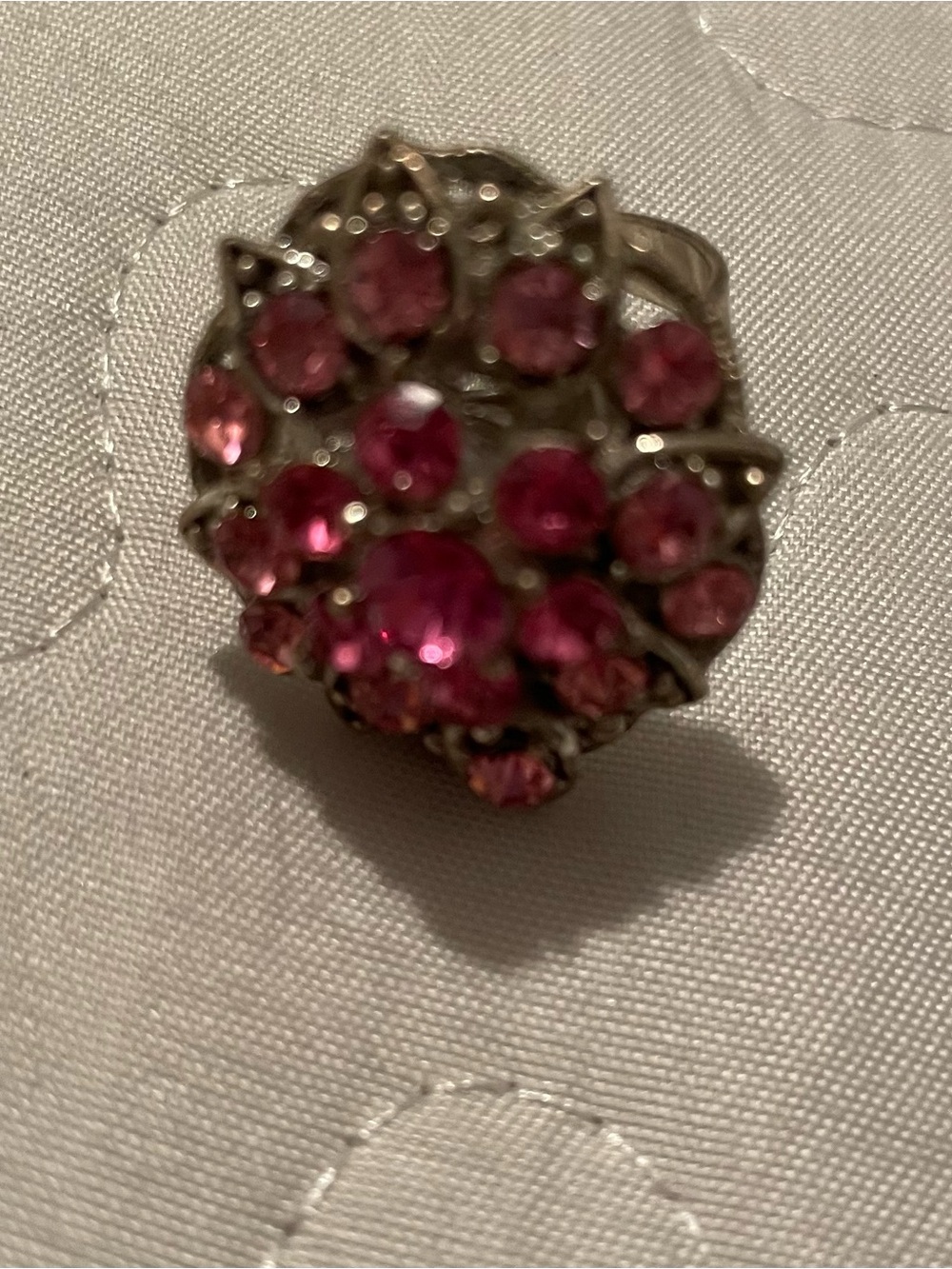 Bright Pink Cluster Cocktail Ring